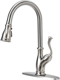 APPASO Brushed Nickel Kitchen Faucet with Pull Down Sprayer - Single Handle One Hole High Arc Pull Out Kitchen Sink Faucets Stainless Steel, 3 Spray M