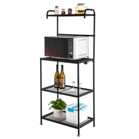 Kitchen Shelf,4-Tier Metal Baker's Rack Organizer Stand Shelf Kitchen Microwave Cart Storage Countertop Dorm Microwave Stand Kitchen Storage Shelving