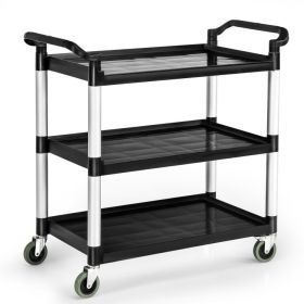 3-Tier Utility Service Cart with Lockable Wheels and Double Handles