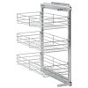 3-Tier Pull-out Kitchen Wire Basket Silver 18.5"x9.8"x22"