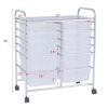 12 Drawer Rolling Storage Cart Tools Scrapbook Paper Office School Organizer Silver.