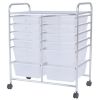 12 Drawer Rolling Storage Cart Tools Scrapbook Paper Office School Organizer Silver.