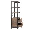 Industrial Wood Bookcase Retro Bookshelf Storage Display Rack Utility Book Shelf