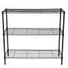 3 Tier Leveling Feet, 350 Pound Weight Capacity Per Shelf Adjustable Shelves, Black