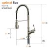 APPASO Commercial Spring Kitchen Faucet with Pull Down Sprayer Stainless Steel Brushed Nickel, Single Handle One Hole High Arc Kitchen Sink Faucet wit