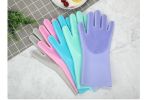 Dishwashing Gloves with Silicone Scrubber, Kitchen Household Cleaner Tool