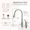 APPASO 3 Hole Kitchen Faucet with Pull Down Sprayer Stainless Steel Brushed Nickel, 2 Hole Pull Out Kitchen Sink Faucet with Side Single Handle and So