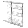 3-Tier Pull-out Kitchen Wire Basket Silver 18.5"x4.3"x22"