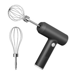 Wireless Electric Food Mixer Portable 3 Speeds Egg Beater Baking Dough Cake Cream Mixer Kitchen Tools (Color: BLACK)