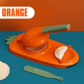 Kitchen Dumpling Maker 2 In 1 Dough Pressing Tool Set Dumpling Mold DIY Dumpling Wrapper Makers Manual Press Dumpling Crust Tool (Color: Orange, size: 1PCS)