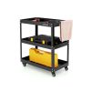 3-Tier Rolling Tool Cart with Spacious Shelves, 4 Universal Wheels and 2 Brakes