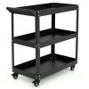 3-Tier Rolling Tool Cart with Spacious Shelves, 4 Universal Wheels and 2 Brakes