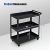 3-Tier Rolling Tool Cart with Spacious Shelves, 4 Universal Wheels and 2 Brakes