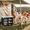 Portable Camping Kitchen Table with Storage Shelves