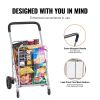 Folding Shopping Cart Grocery Utility Cart with Rolling Swivel Wheels