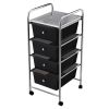 4-Drawer Cart Storage Bin Organizer Rolling with Plastic Drawers