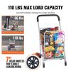 Folding Shopping Cart Grocery Utility Cart with Rolling Swivel Wheels