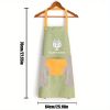 1pc Cute Cartoon Apron; Waterproof And Oil-proof Apron; Hand Wipeable Sleeveless Kitchen Cooking Apron; Cooking And Baking Supplies; Kitchen Tools